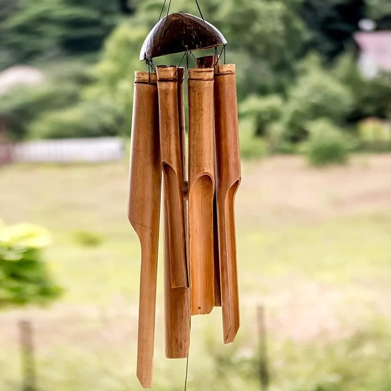 63.5cm Garden Bamboo Wind Chimes Living Room Decor Fall Decor, Christmas Halloween Festive Decorations Outdoor Wooden Wind Chime
